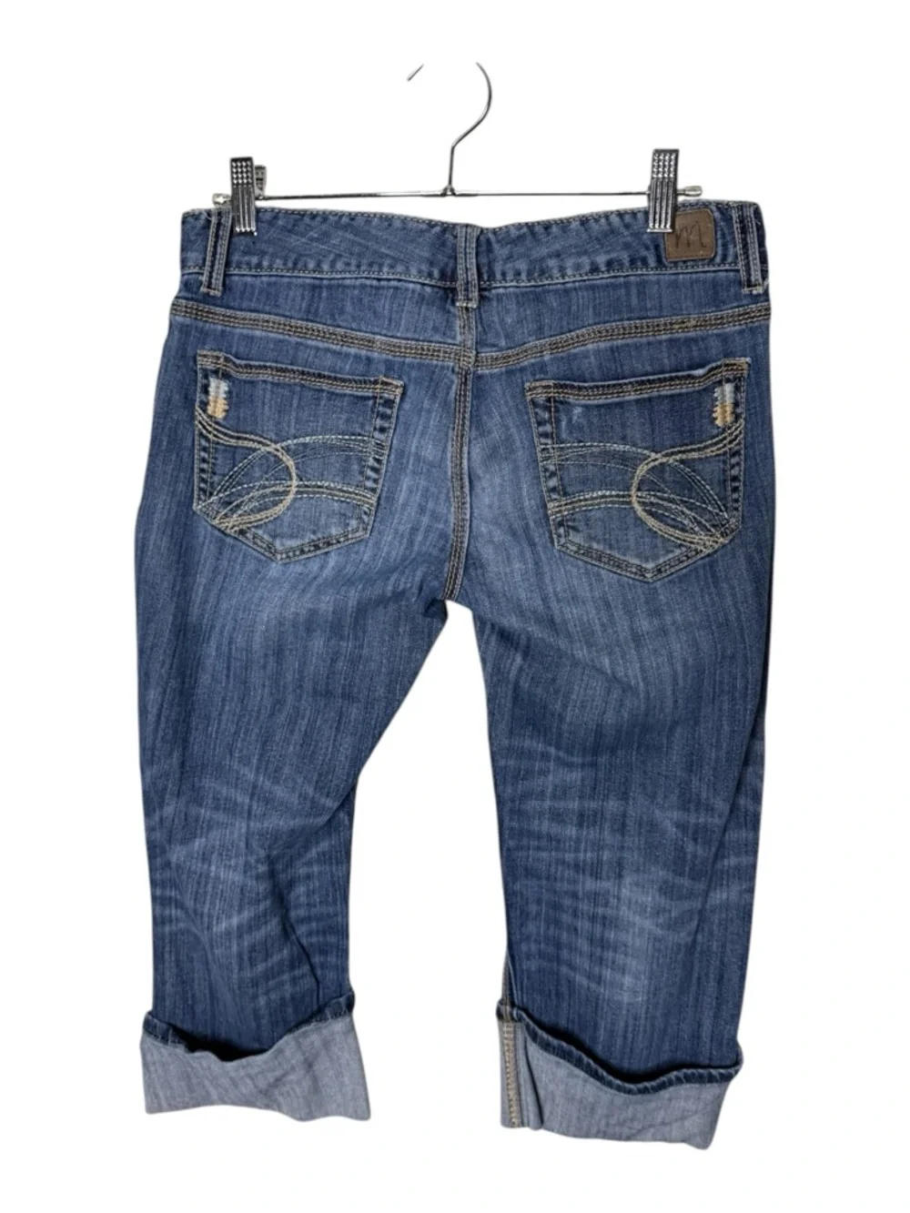 Blue Madison Modern Co. Mid-Rise Distressed Capri Denim Jeans Size 7/8 - Picture 4 of 8